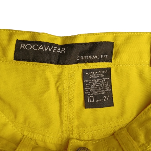 ROCAWEAR Original Fit Classic Yellow Straight Leg Color Jeans 10 (27) NWT - Picture 5 of 10